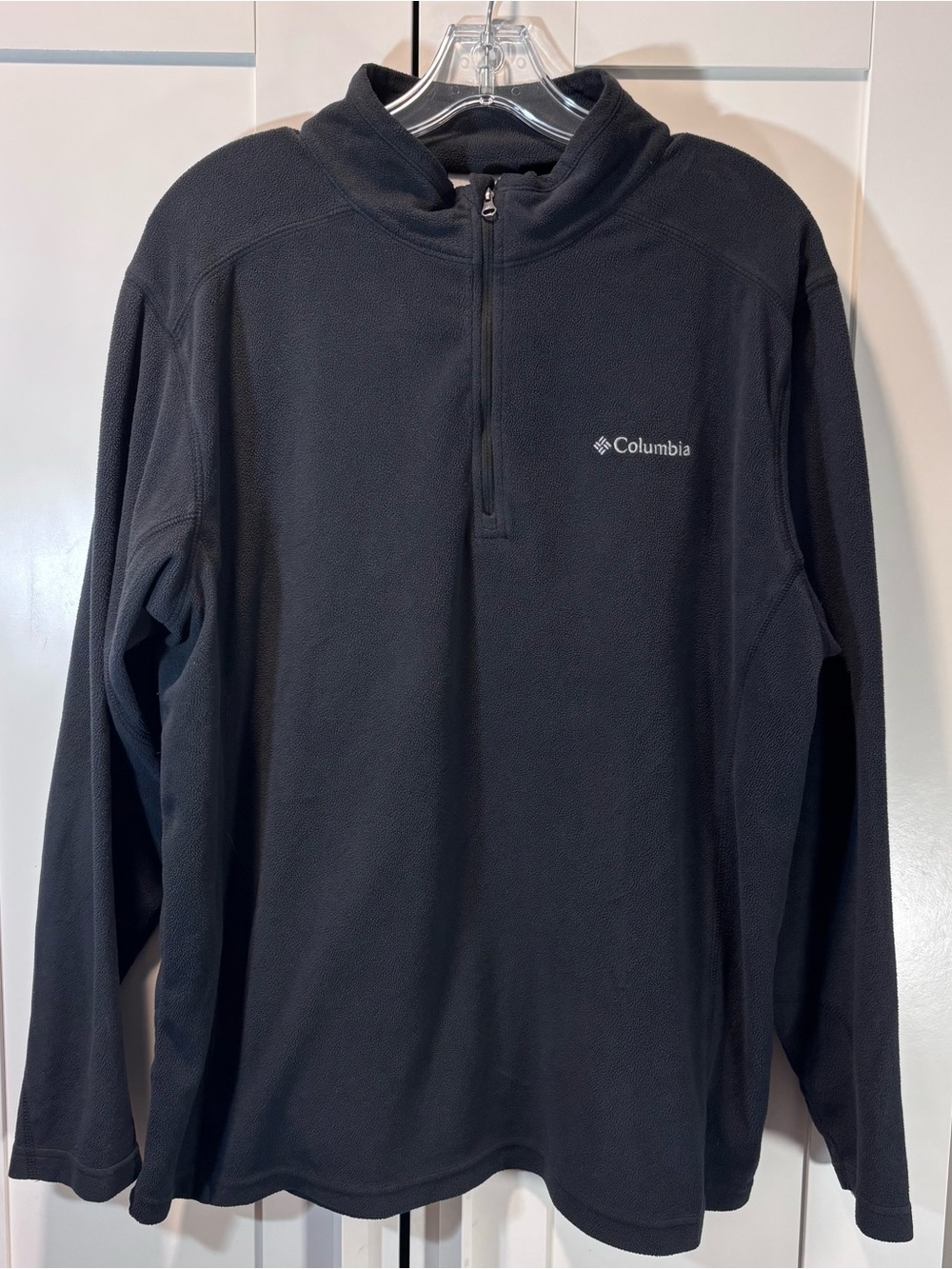 Columbia Pine Ridge Fleece Men’s L Black 1/4 Zip Pullover Fleece Outdoor XM6279
